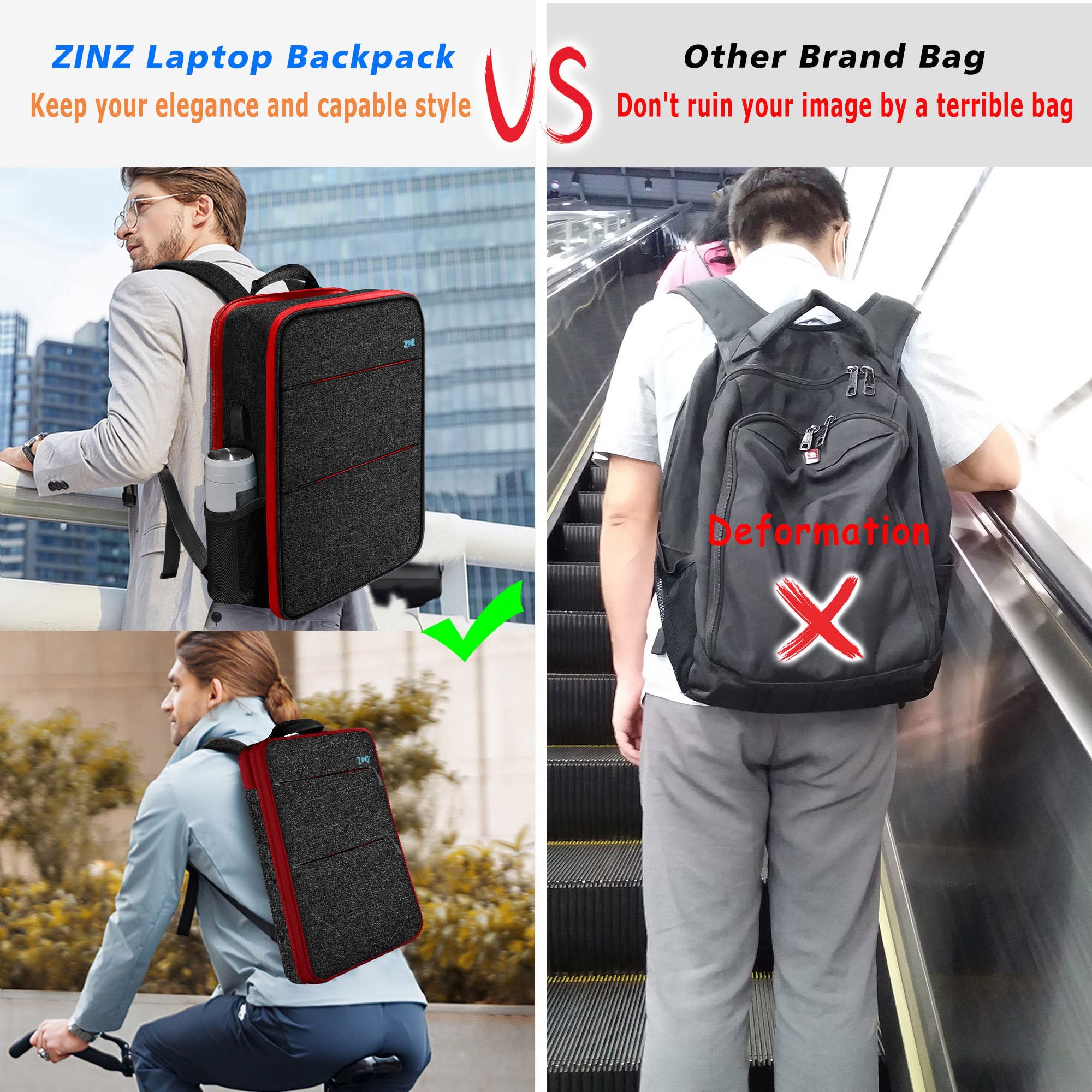 Foto 7 pulgar | Mochila para Laptop Zinz 15.6 Pulgadas con Puerto Usb - Venta Internacional