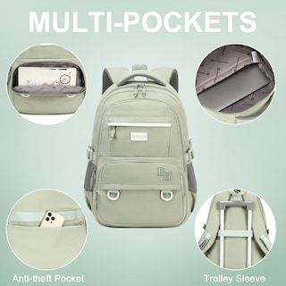 Foto 5 | Mochila Camtop para Laptop 15,6 Pulgadas Verde Salvia - Venta Internacional