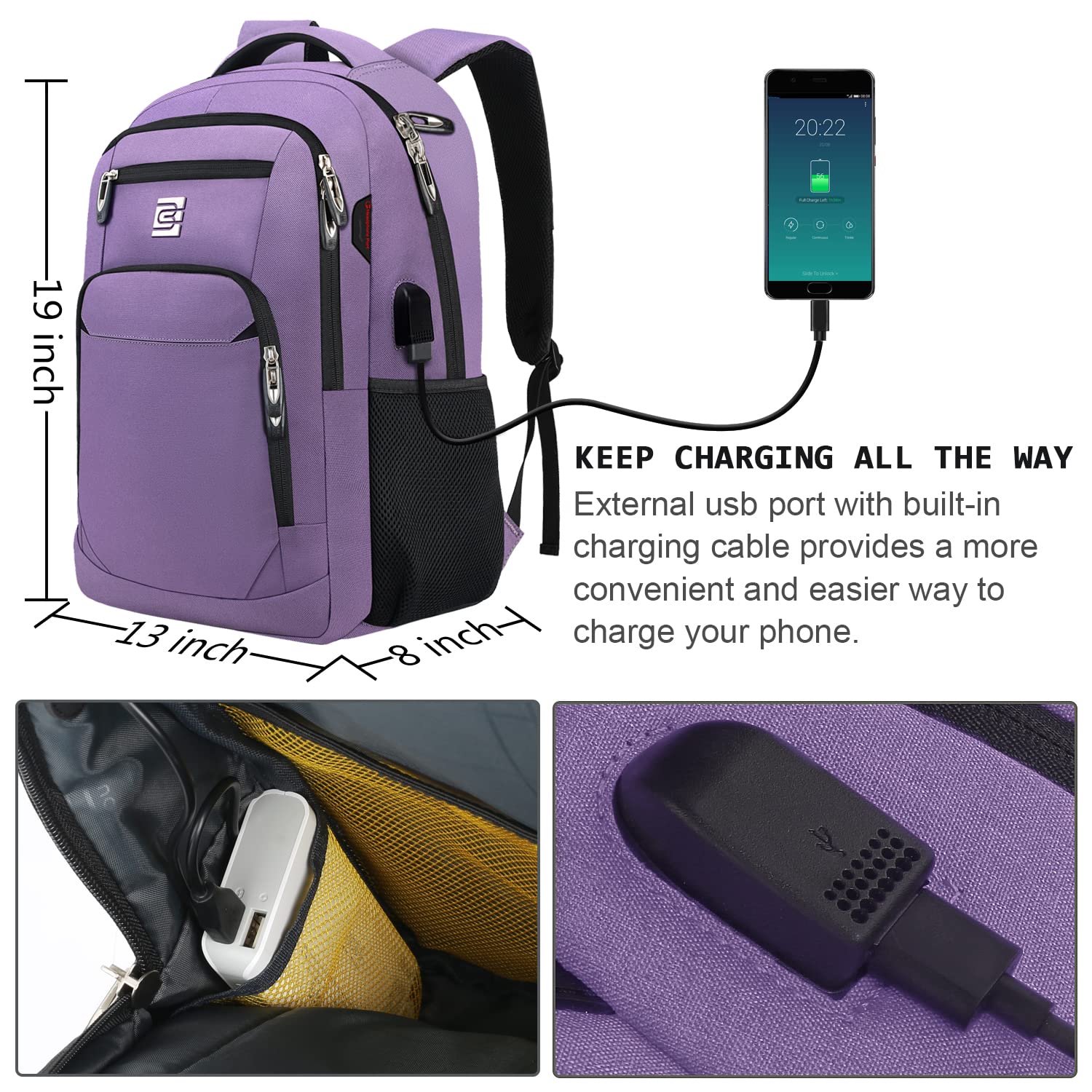 Foto 3 | Mochila para Laptop Volher Business Travel 15.6 Pulgadas - Venta Internacional