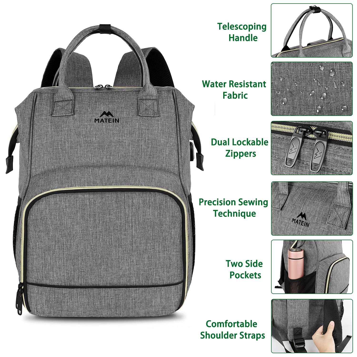 Foto 7 pulgar | Mochila Matein 17 Pulgadas con Puerto Usb - Venta Internacional