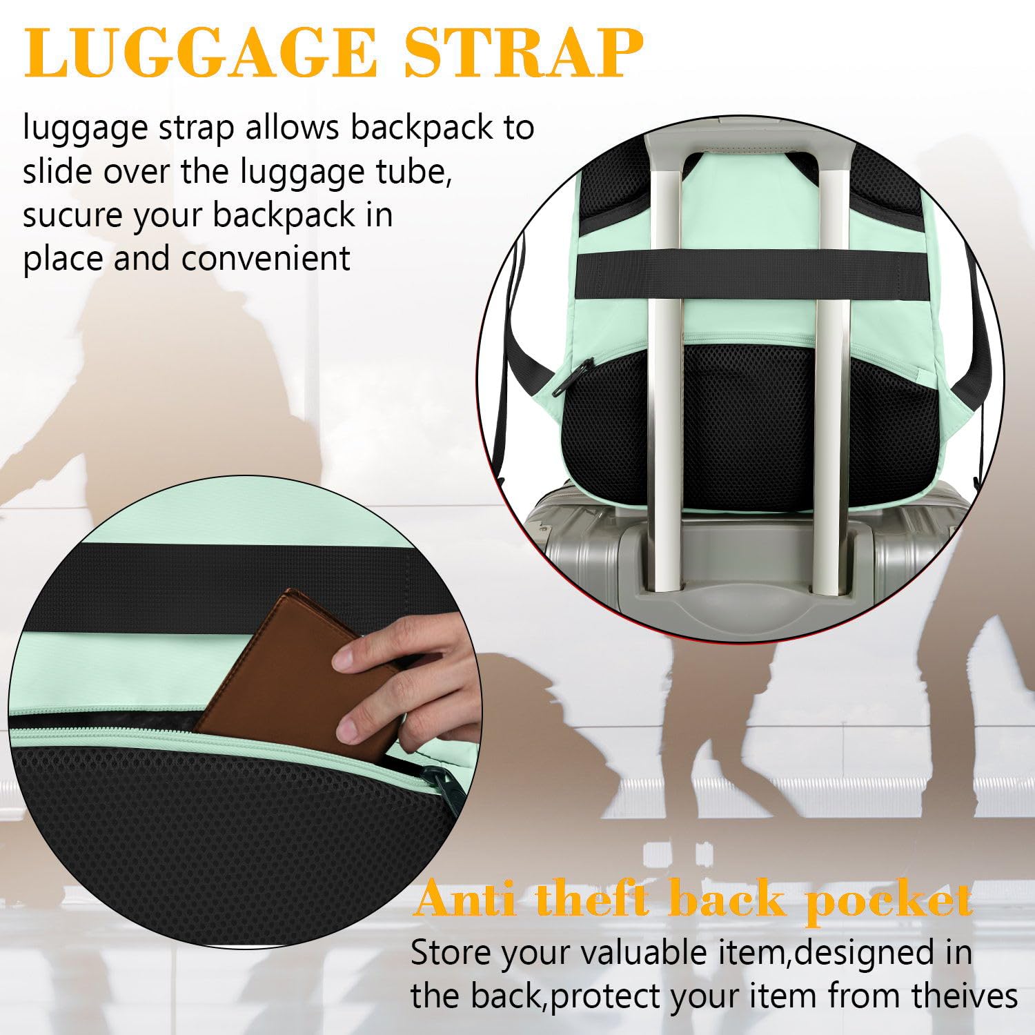 Foto 3 pulgar | Mochila Matein para Laptop 15.6 Pulgadas con Puerto Usb - Venta Internacional