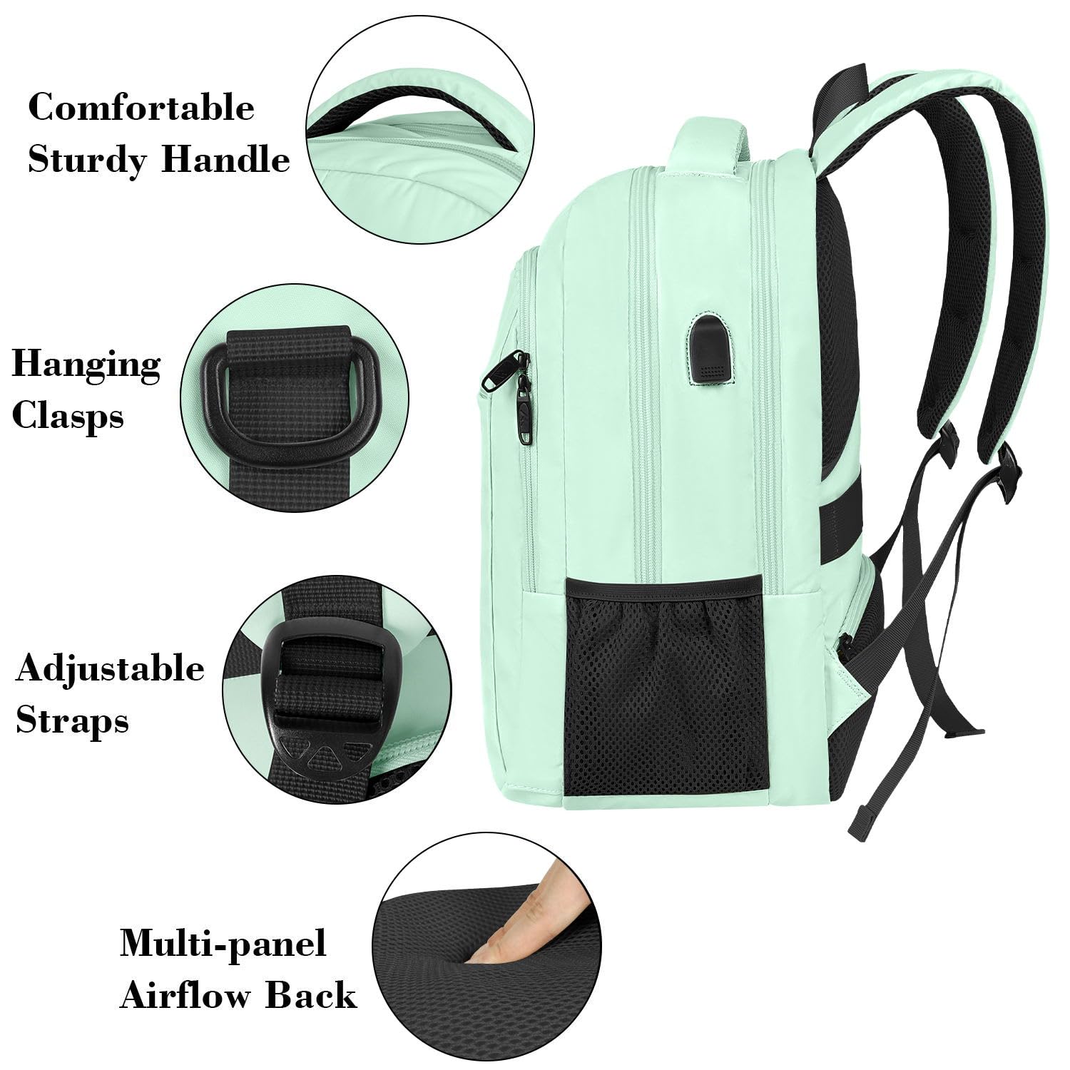Foto 8 pulgar | Mochila Matein para Laptop 15.6 Pulgadas con Puerto Usb - Venta Internacional