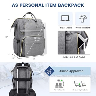 Foto 4 | Mochila para Laptop Lovevook 15.6 Pulgadas Impermeable Gris - Venta Internacional