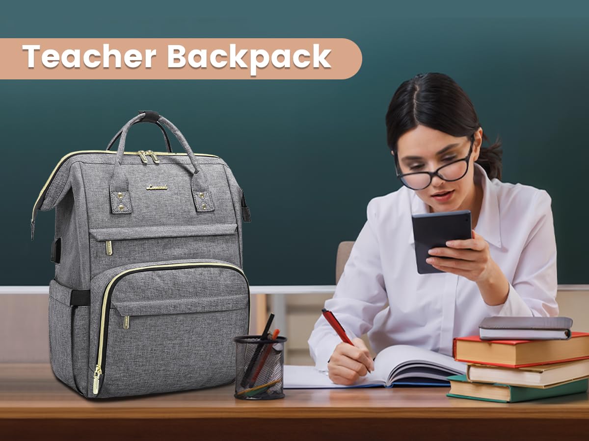 Foto 7 | Mochila para Laptop Lovevook 15.6 Pulgadas Impermeable Gris - Venta Internacional