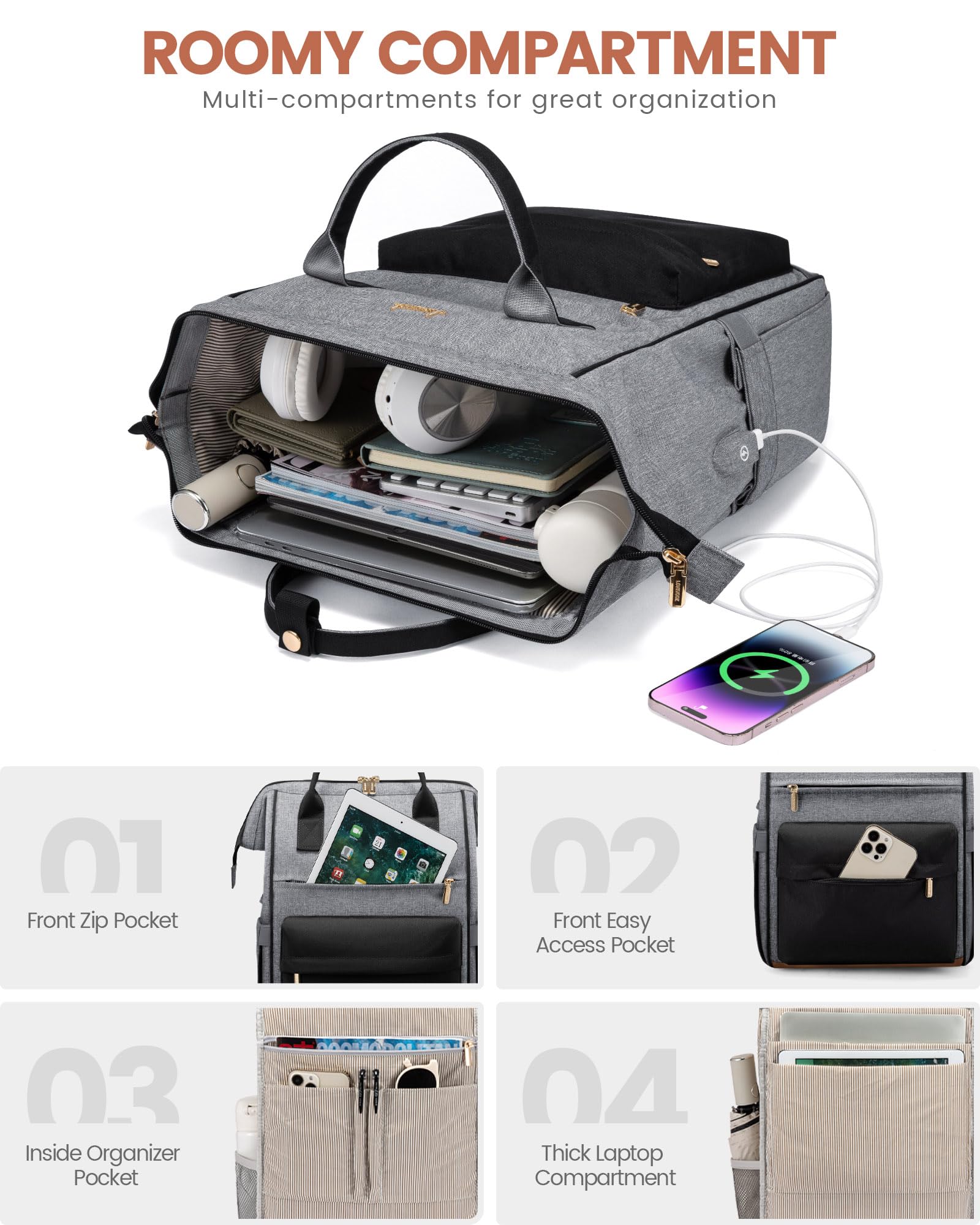 Foto 3 | Mochila para Laptop Lovevook Impermeable 15,6 Pulgadas - Venta Internacional