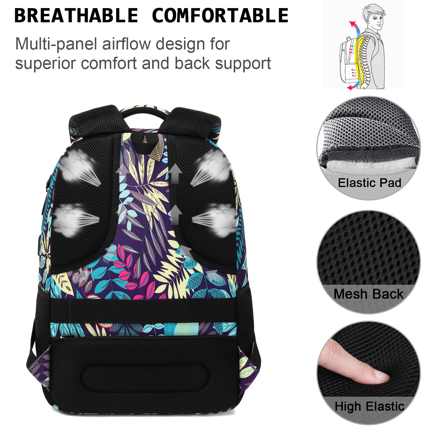 Foto 6 | Mochila Volher para Laptop de 15.6"-Venta Internacional