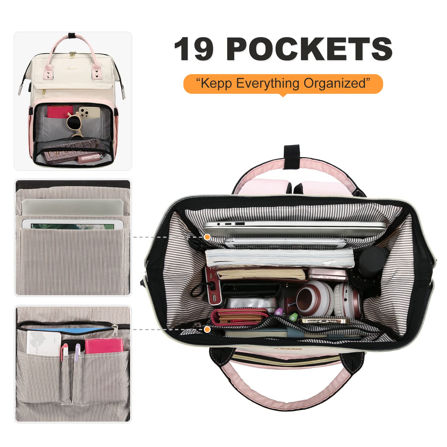 Foto 4 pulgar | Mochila Lovevook Rosa para Laptop de 17 Pulgadas - Venta Internacional
