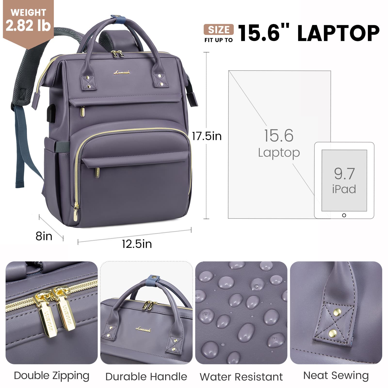 Foto 5 | Mochila para Laptop Lovevook 17 Pulgadas - Venta Internacional