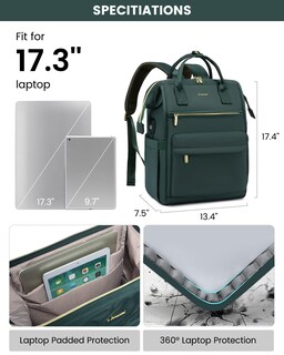 Foto 3 | Mochila para Laptop Lovevook 17 Pulgadas Verde - Venta Internacional