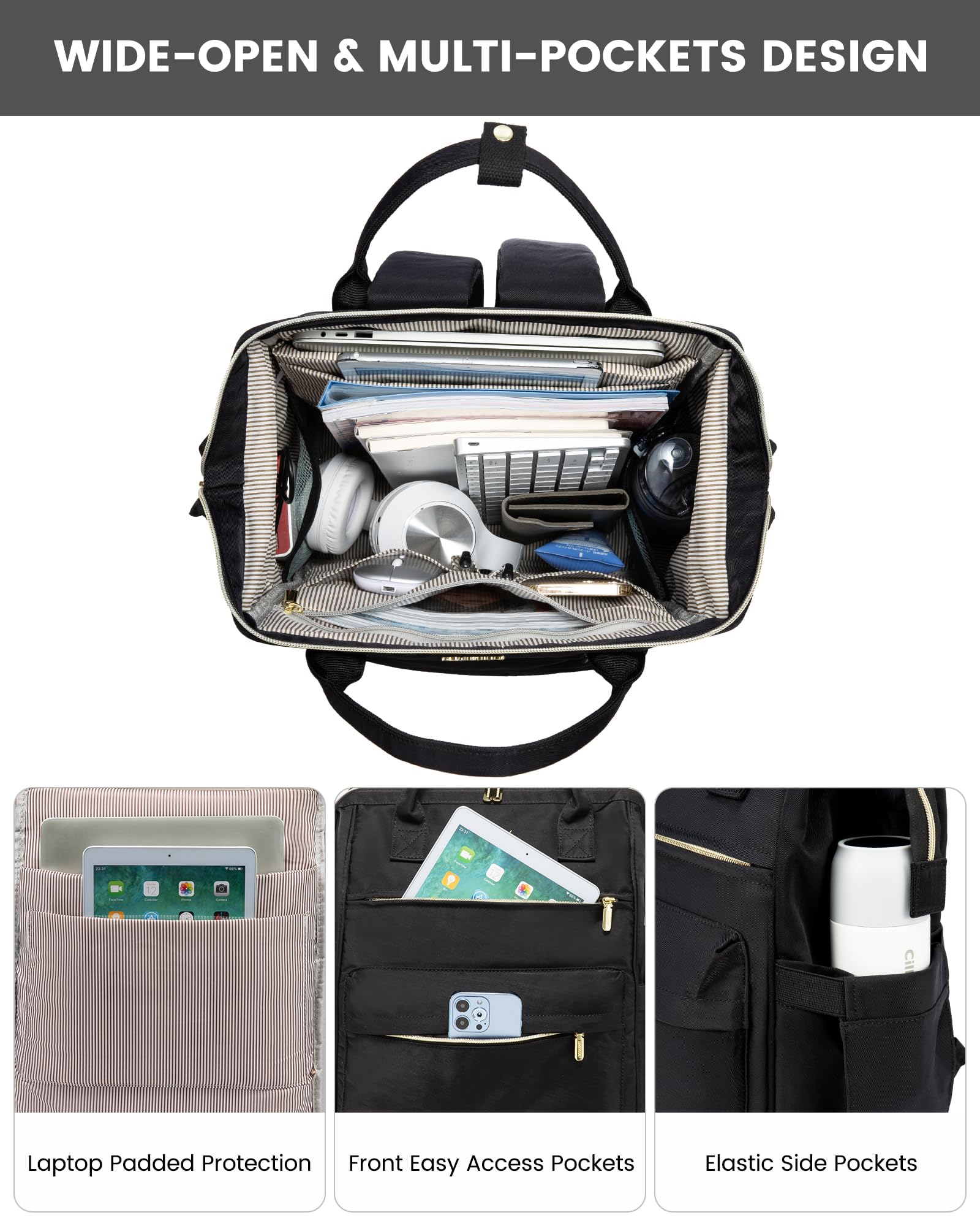 Foto 2 | Mochila para Portátil Lovevook Negra - Venta Internacional