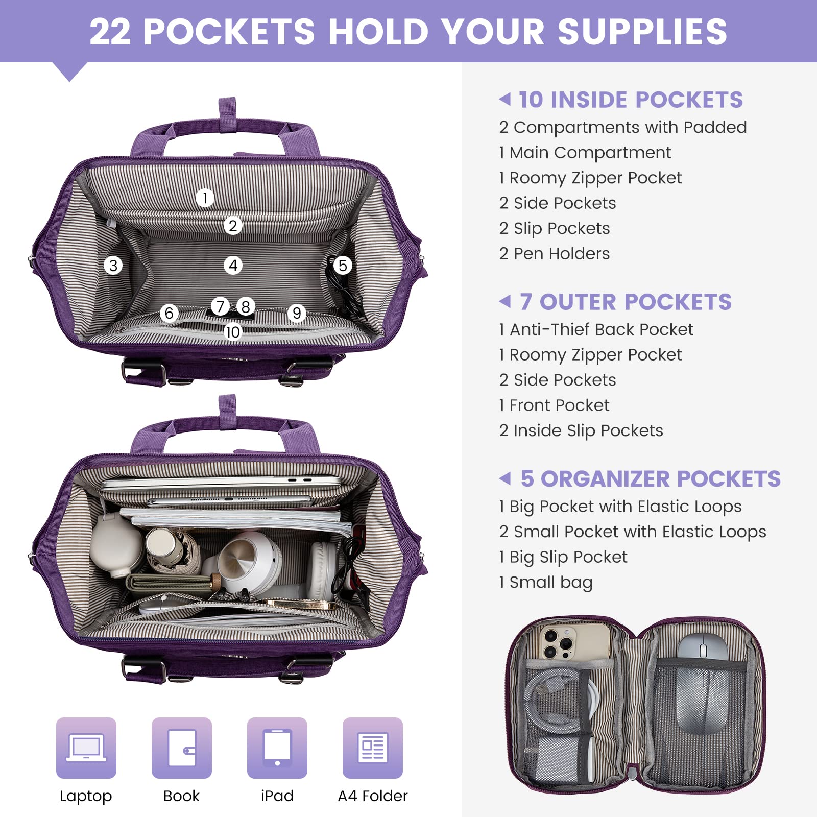 Foto 3 | Mochila Lovevook para Laptop de 15.6"-Venta Internacional
