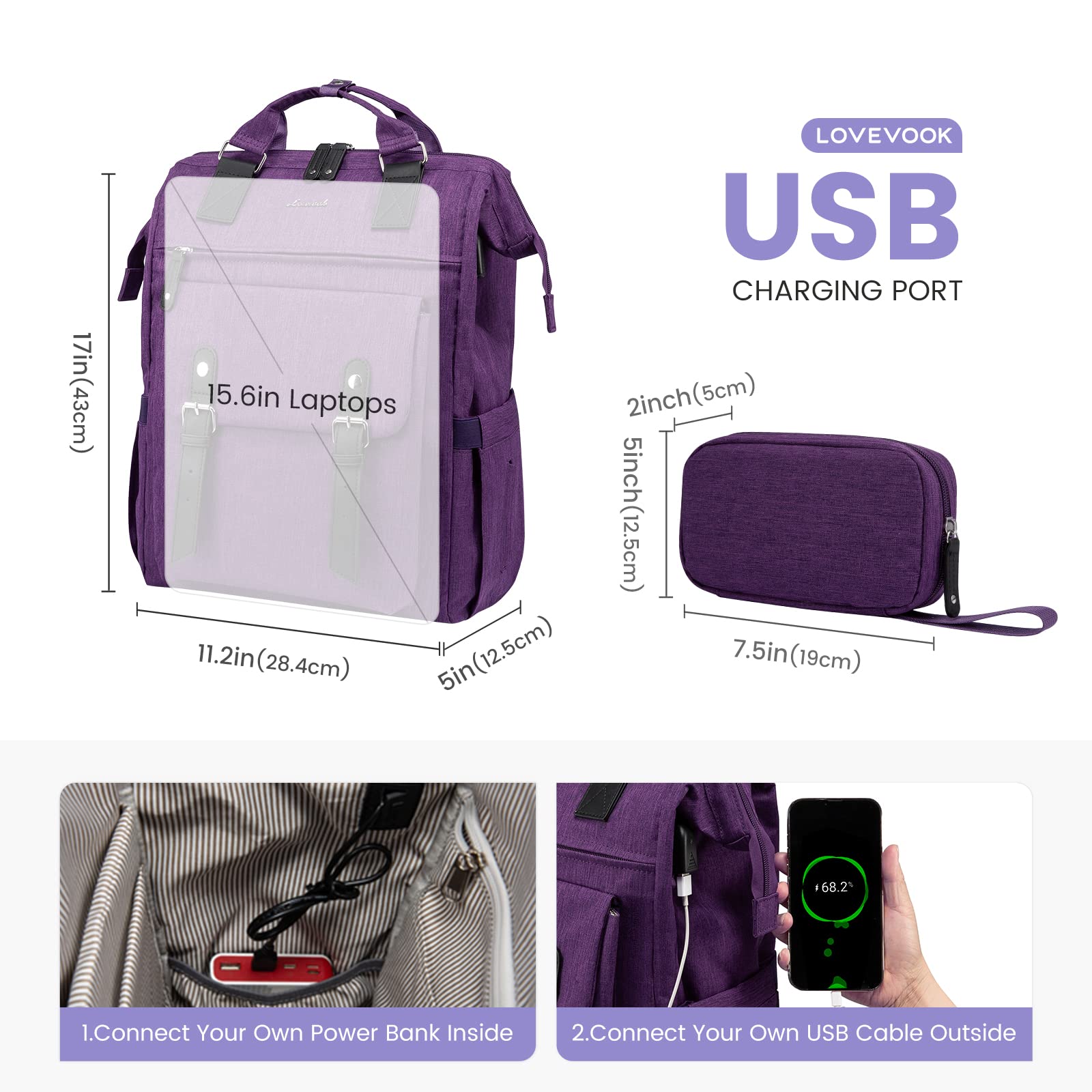 Foto 5 pulgar | Mochila Lovevook para Laptop de 15.6"-Venta Internacional