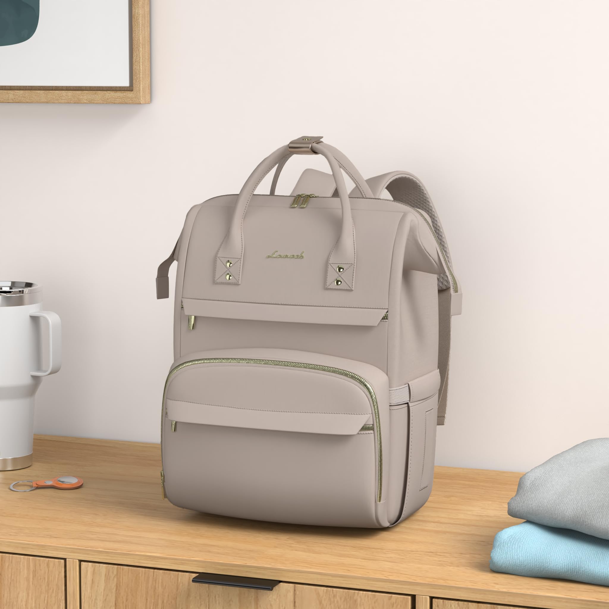 Foto 2 | Mochila Lovevook College para Laptop 15.6" Impermeable Gris Oscuro - Venta Internacional
