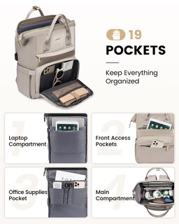 Foto 3 | Mochila Lovevook College para Laptop 15.6" Impermeable Gris Oscuro - Venta Internacional