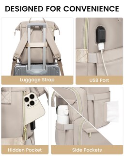 Foto 5 | Mochila Lovevook College para Laptop 15.6" Impermeable Gris Oscuro - Venta Internacional
