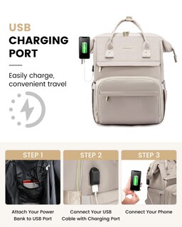Foto 6 | Mochila Lovevook College para Laptop 15.6" Impermeable Gris Oscuro - Venta Internacional