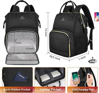 Foto 4 | Mochila de Almuerzo Matein con Aislamiento y Puerto Usb Para Portátil de 15.6 Pulgadas - Venta Internacional