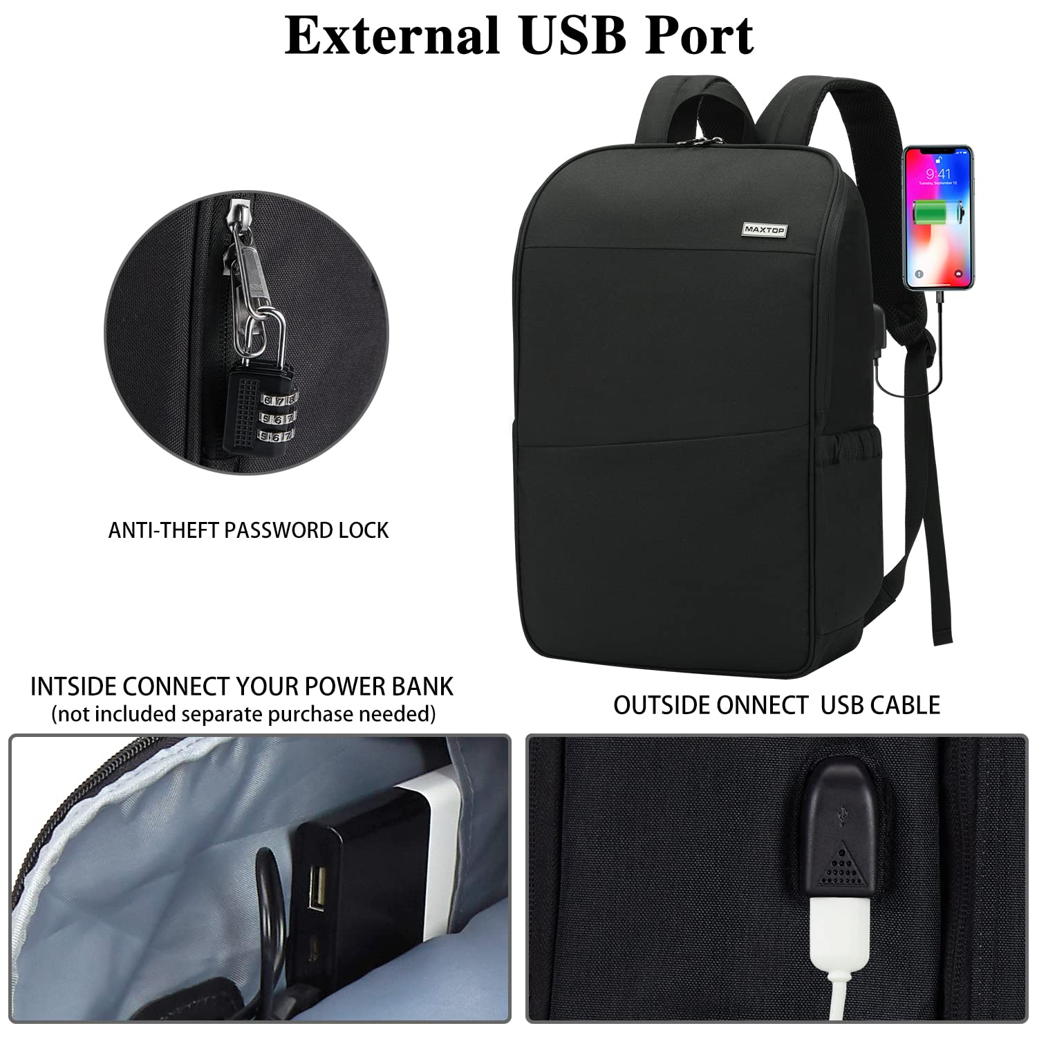 Foto 4 pulgar | Mochila Maxtop Travel Laptop 18.4 Pulgadas - Venta Internacional