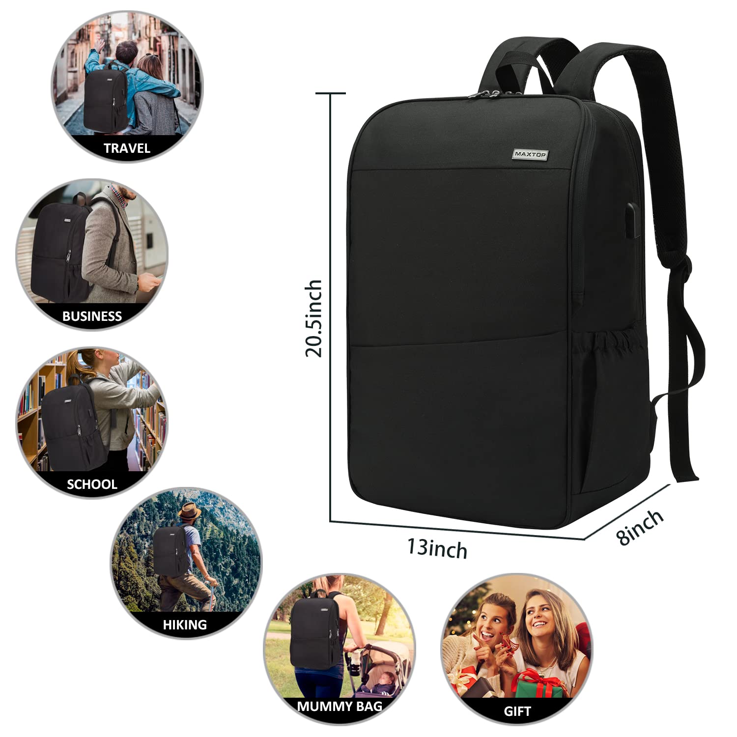 Foto 8 pulgar | Mochila Maxtop Travel Laptop 18.4 Pulgadas - Venta Internacional