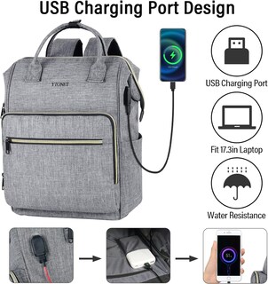 Foto 7 | Mochila Ytonet para Laptop 17,3'' Gris - Venta Internacional