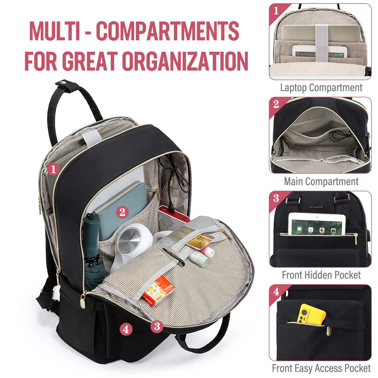 Foto 2 | Mochila para Laptop Lovevook 17,3'' con Puerto Usb - Venta Internacional
