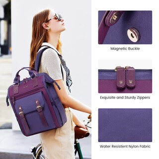 Foto 5 | Mochila Lovevook Morada para Laptop de 15.6"-Venta Internacional