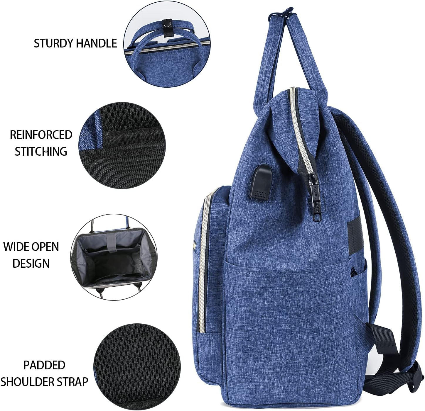 Foto 5 pulgar | Mochila Ytonet para Portátil de 15.6 Pulgadas con Usb Azul - Venta Internacional