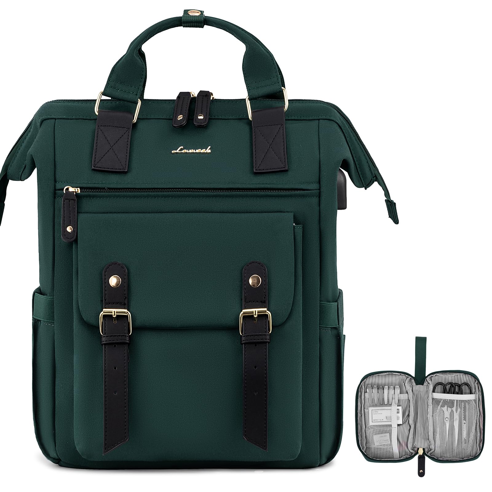Foto 2 pulgar | Mochila para Portátil Lovevook Verde Oscuro- Venta Internacional