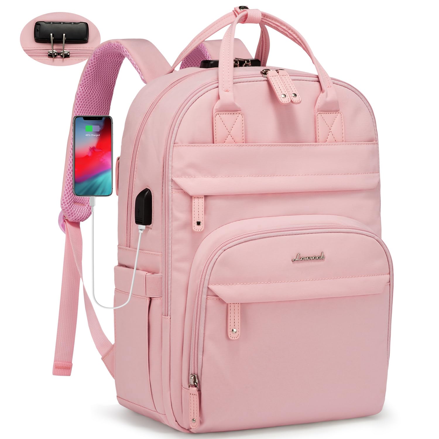 Foto 1 | Mochila Lovevook Rosa para Laptop de 15.6"-Venta Internacional