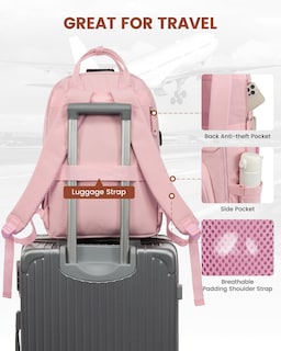 Foto 4 | Mochila Lovevook Rosa para Laptop de 15.6"-Venta Internacional