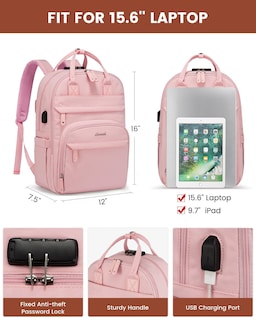 Foto 5 | Mochila Lovevook Rosa para Laptop de 15.6"-Venta Internacional