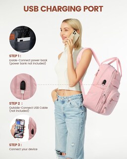 Foto 6 | Mochila Lovevook Rosa para Laptop de 15.6"-Venta Internacional