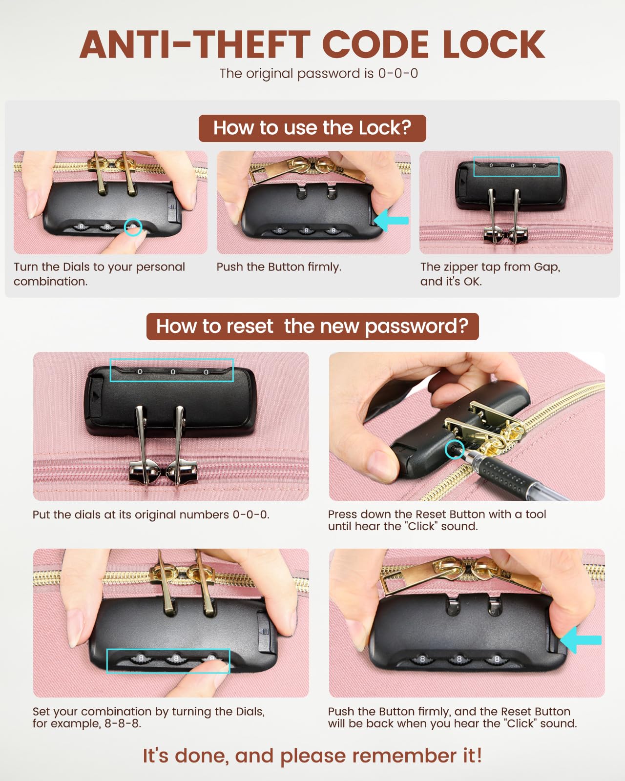 Foto 7 | Mochila Lovevook Rosa para Laptop de 15.6"-Venta Internacional