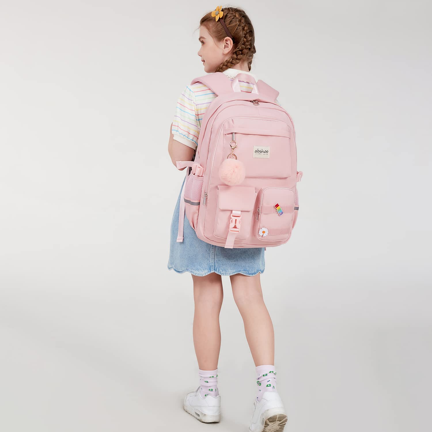 Foto 7 | Mochila Abshoo Big Student Rosa - Venta Internacional
