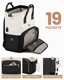 Foto 3 | Mochila Lovevook Beige para Laptop de 15.6"-Venta Internacional
