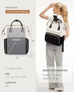 Foto 5 | Mochila Lovevook Beige para Laptop de 15.6"-Venta Internacional