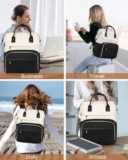 Foto 6 | Mochila Lovevook Beige para Laptop de 15.6"-Venta Internacional