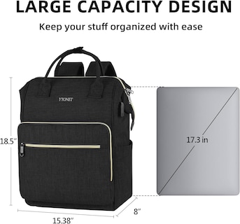 Foto 2 | Mochila Ytonet para Laptop 17,3'' Negro - Venta Internacional