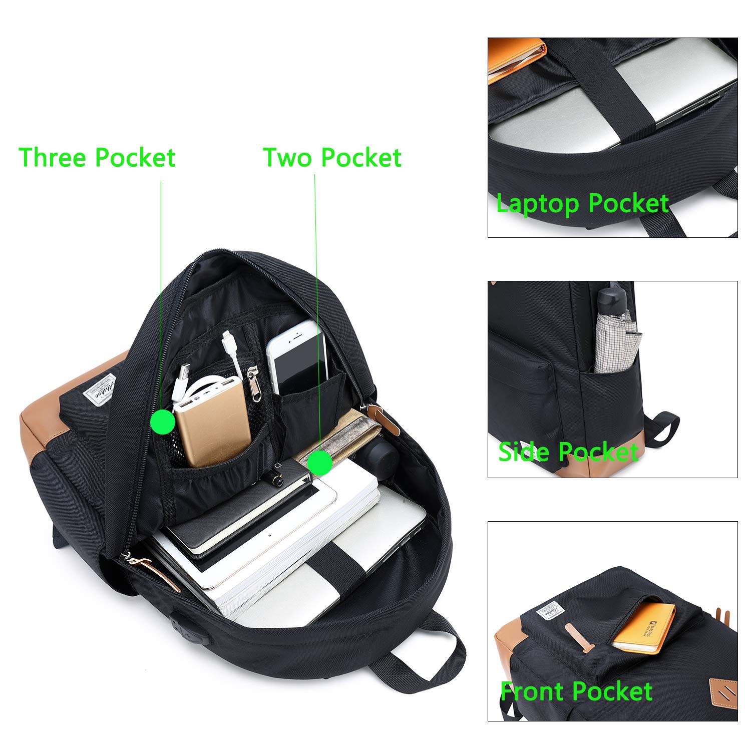 Foto 6 pulgar | Mochila Abshoo Classical Basic Negra - Venta Internacional