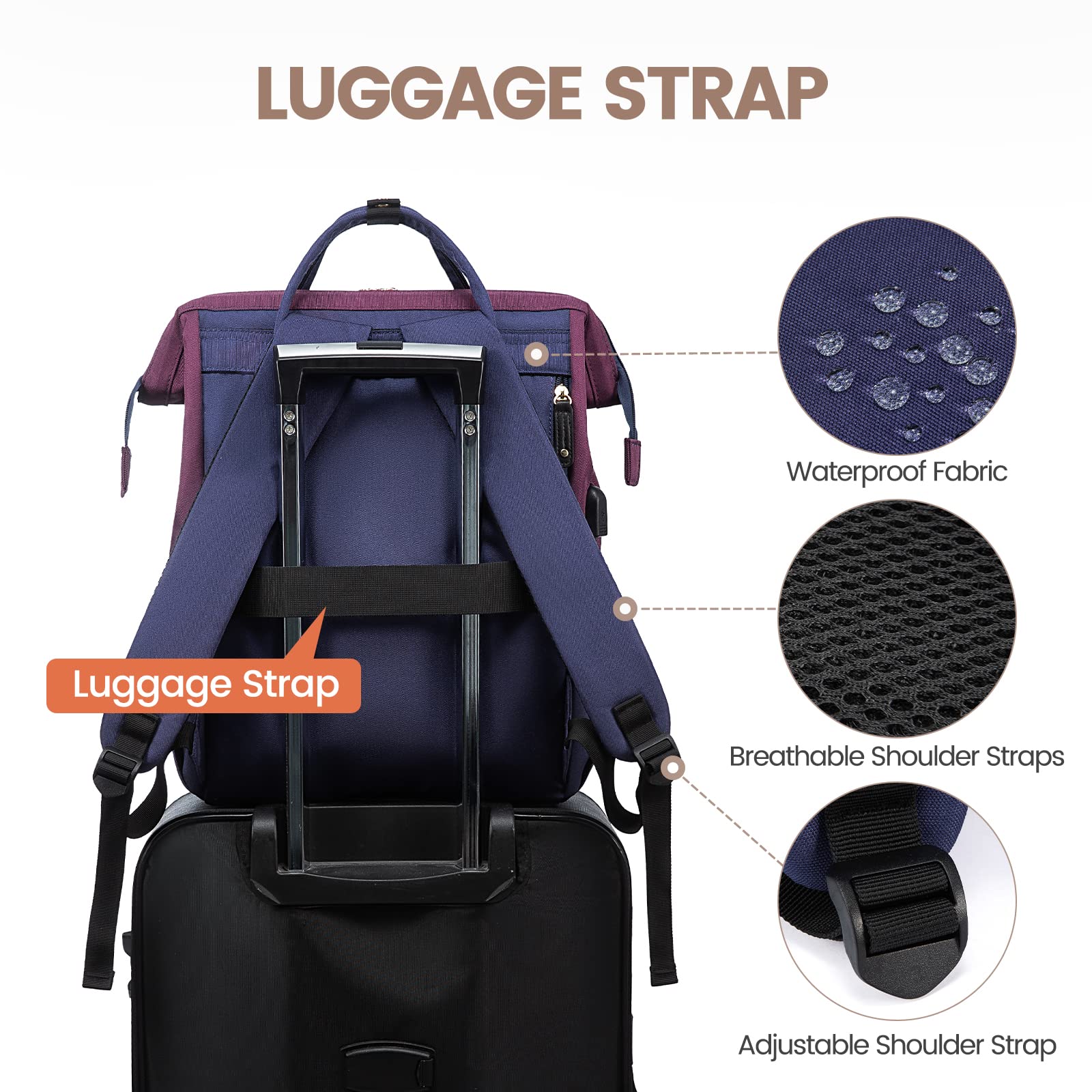 Foto 4 | Mochila Lovevook para Laptop de 15.6"-Venta Internacional