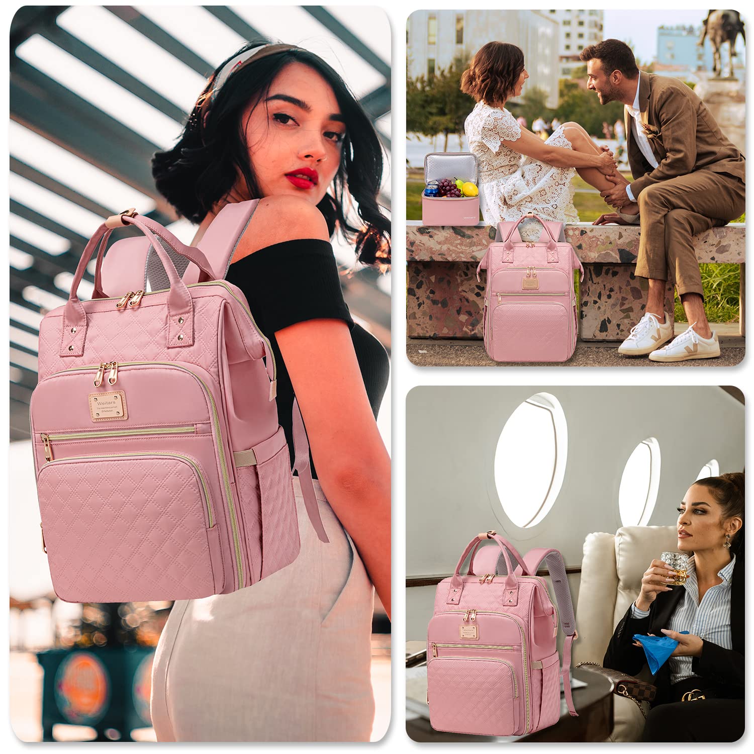Foto 7 pulgar | Mochila Weitars para Mujer con Espacio para Portátil de 15,6 Pulgadas + Lonchera - Venta Internacional