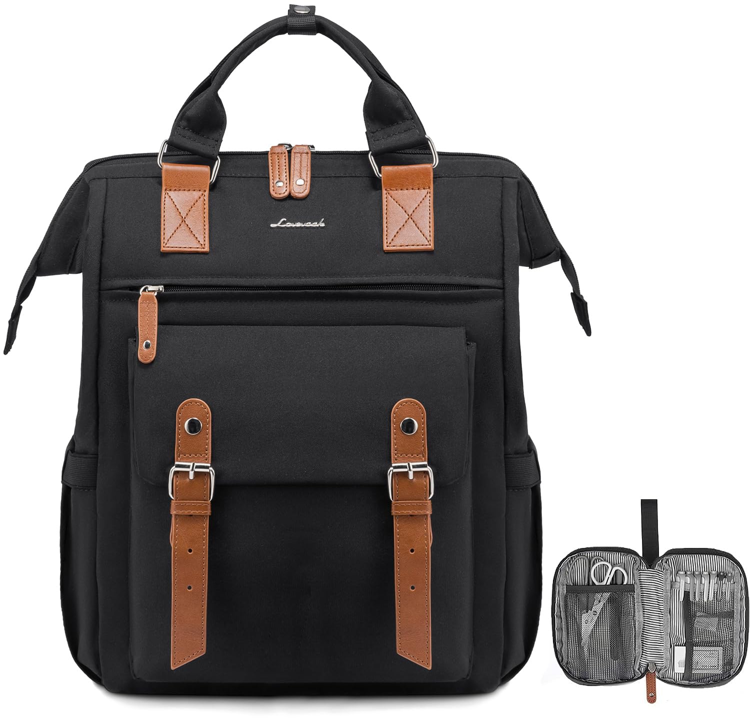 Mochila para Portátil Lovevook para Mujer de 15,6 Pulgadas con Puerto USB Negro - Venta Internacional