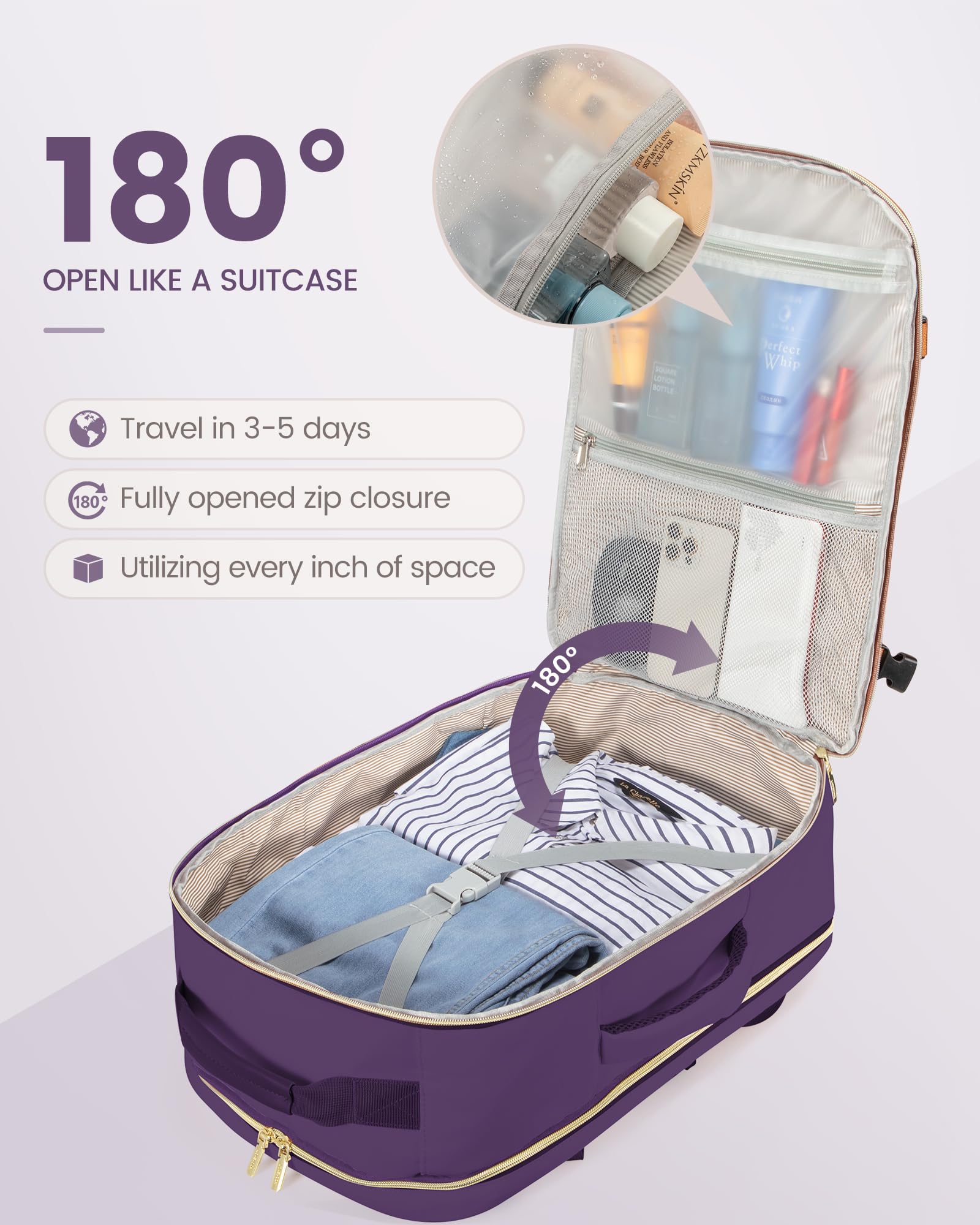 Foto 3 pulgar | Mochila de Viaje Lovevook Carry On para Portátil de 17 Pulgadas a Prueba de Agua 40 L- Venta Internacional