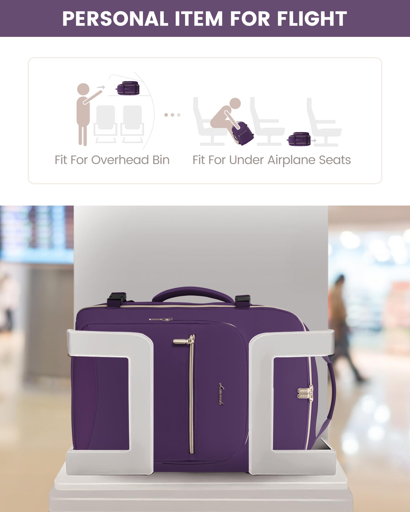 Foto 5 pulgar | Mochila de Viaje Lovevook Carry On para Portátil de 17 Pulgadas a Prueba de Agua 40 L- Venta Internacional