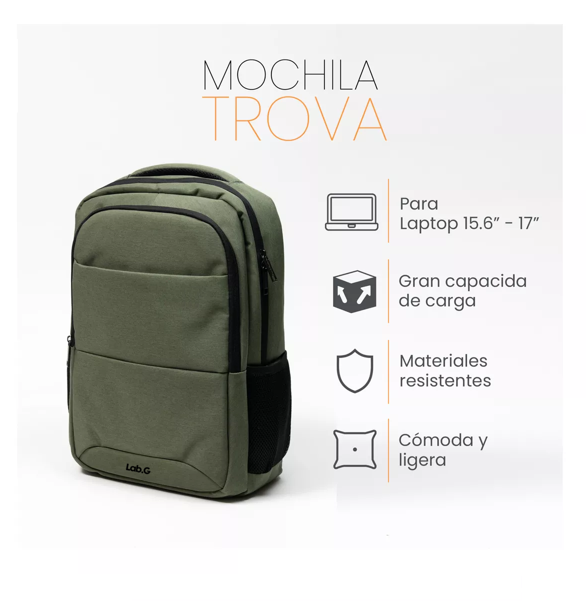 Foto 4 pulgar | Mochila Para Laptop 15.6 - 17 Amplia Y Resistente, Verde