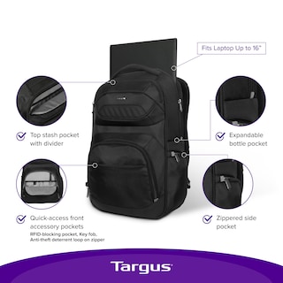 Foto 5 | Mochila Targus Legend Iq para Laptop 16 Pulgadas Negro - Venta Internacional