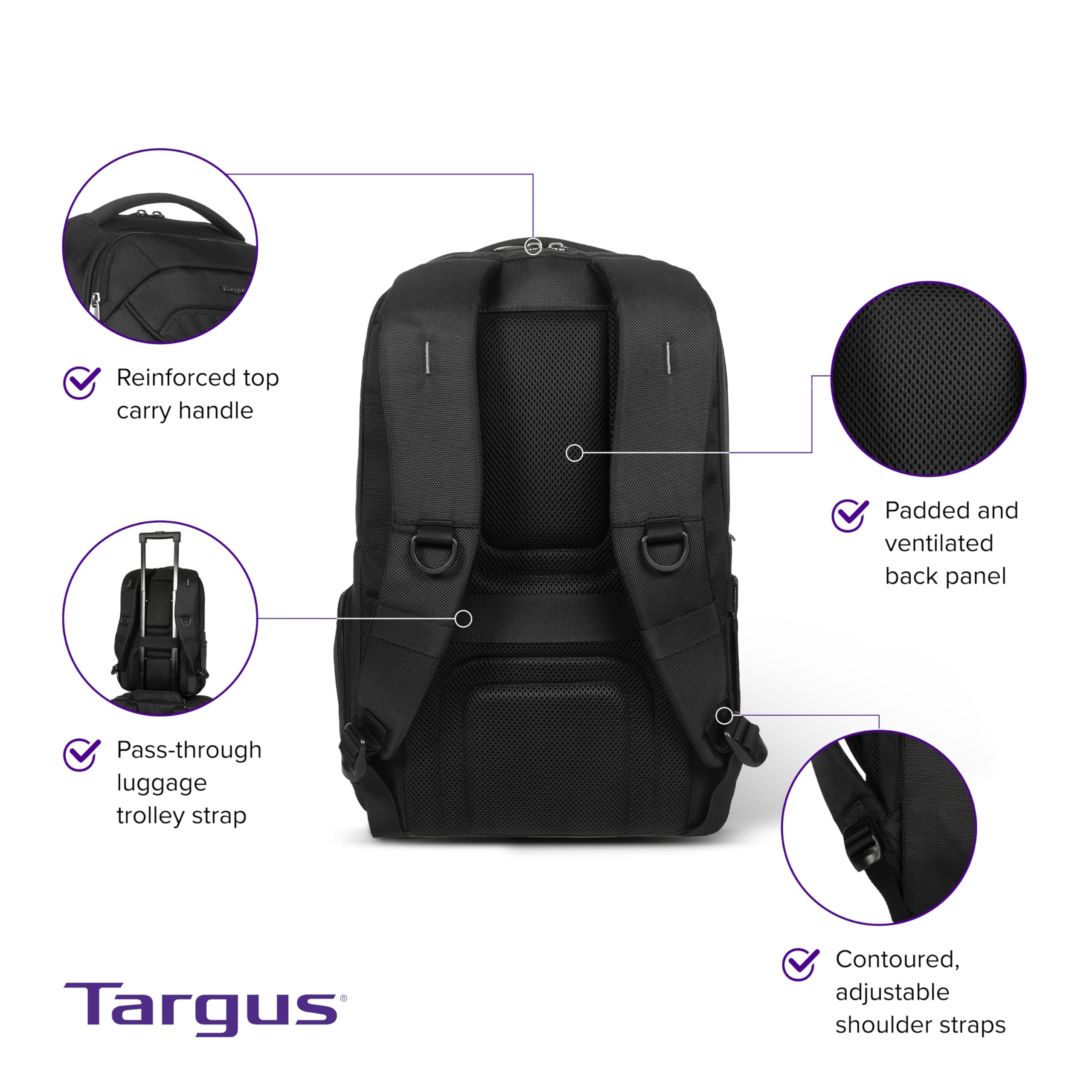 Foto 6 | Mochila Targus Legend Iq para Laptop 16 Pulgadas Negro - Venta Internacional