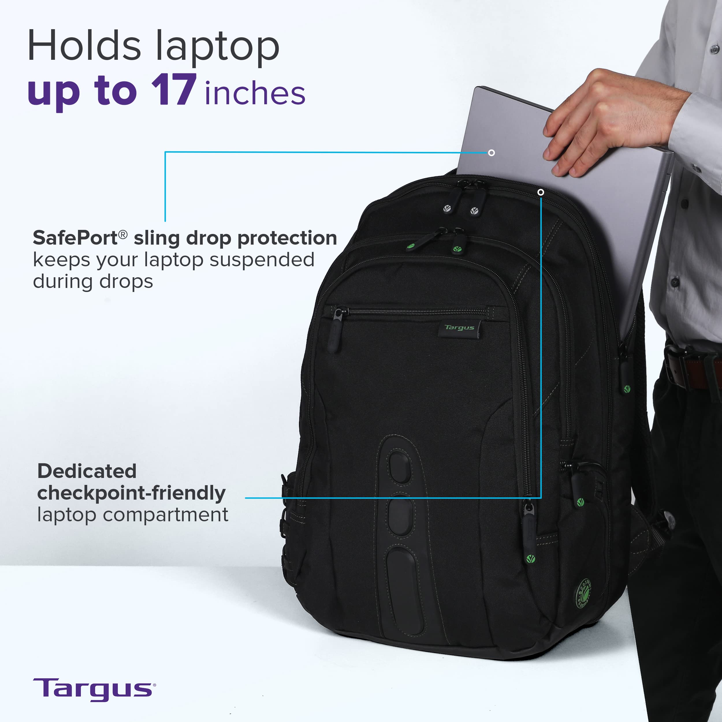 Foto 6 pulgar | Mochila Targus Spruce Ecosmart Travel para Laptop 17 Pulgadas - Venta Internacional