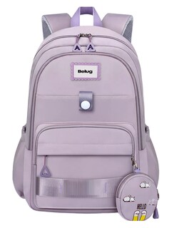 Foto 1 | Mochila Escolar De Viaje Bolsa Juvenil De Moda Para Laptop, Belug Color Violeta