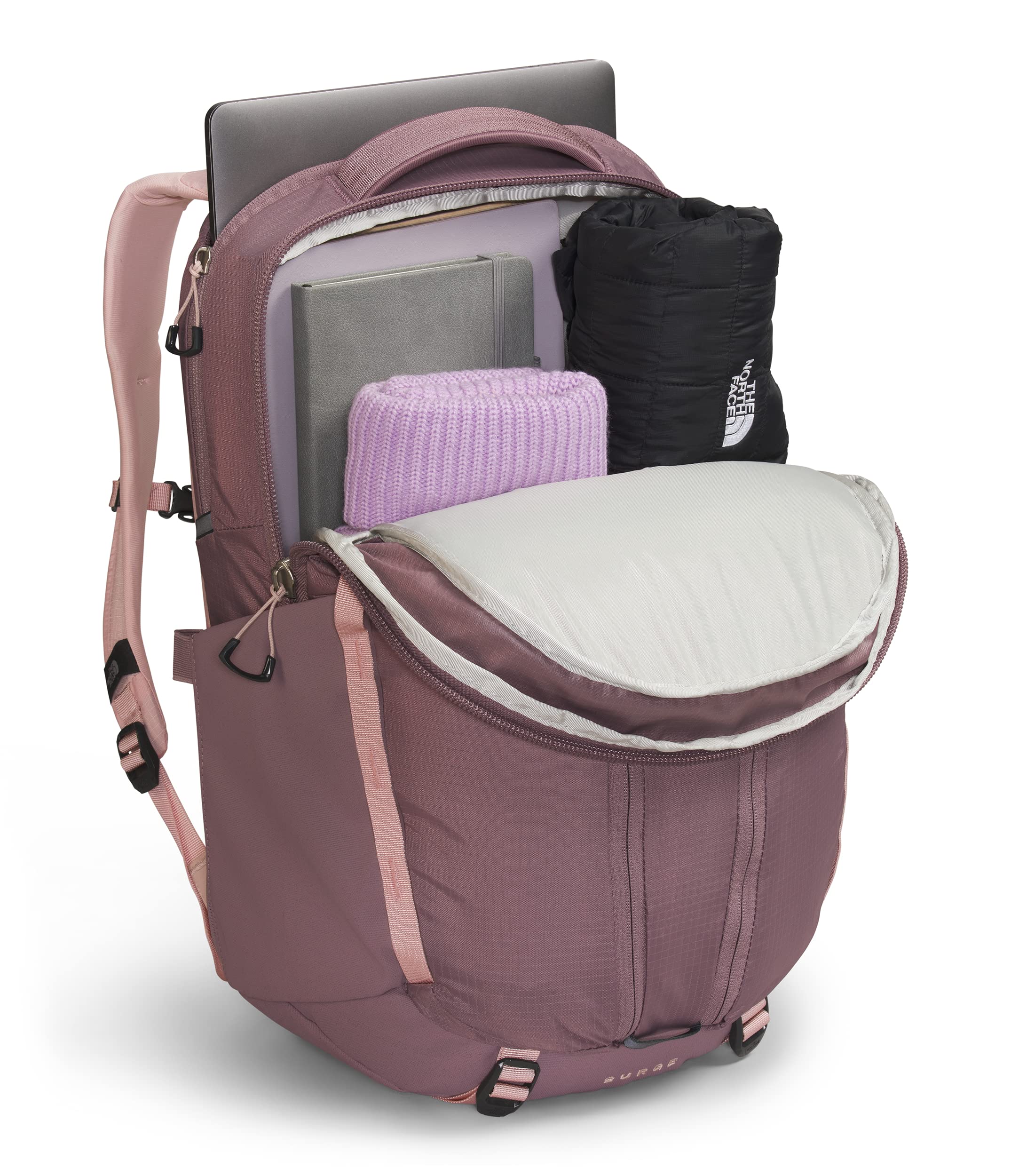 Foto 5 pulgar | Mochila The North Face Surge Commuter Fawn Gris/rosa Para Mujer - Venta Internacional.